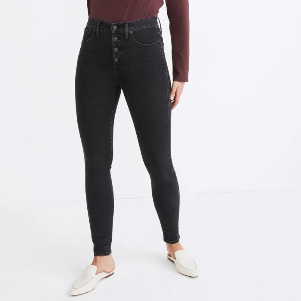 NWOT Madewell 10” rise button front skinny jeans